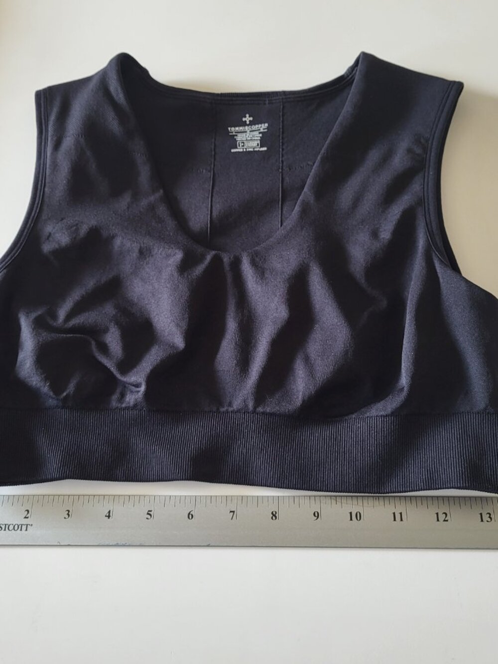 Tommy Copper Large Black Back Support Bra Seamless Back Support Anti Odor - Picture 9 of 9